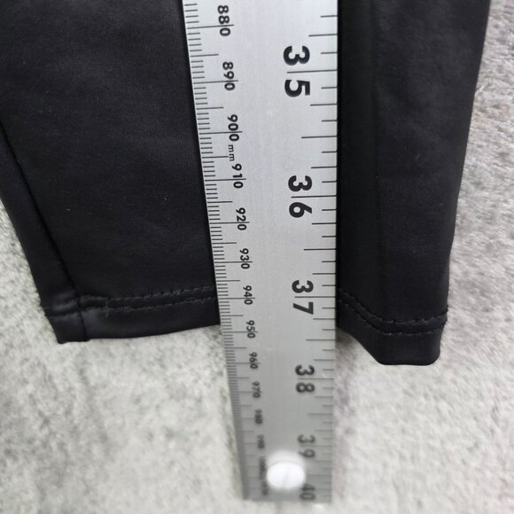 Womens Wet Seal Black Faux Leather Leggings Open Slit Knee Polyester Stretch L - Picture 10 of 11
